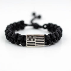 Veteran Paracord Bracelet - Black/Silver